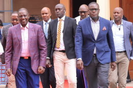 File image of President William Ruto and Nairobi Governor Johnson Sakaja.